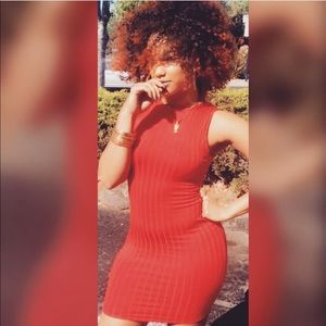 Crimson colored dress